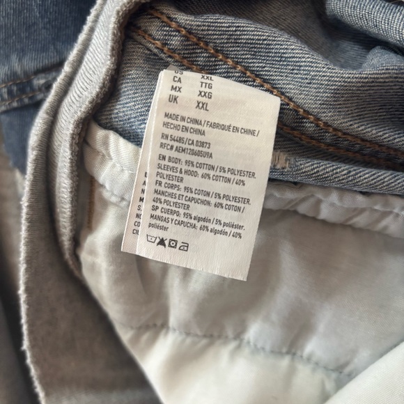 American Eagle Outfitters Denim and Gray Distressed Jacket - Picture 4 of 10